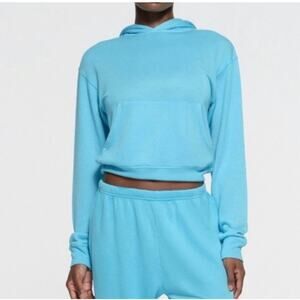 SKIMS French Terry Modal Classic light weight Hoodie Cyan size small (New)